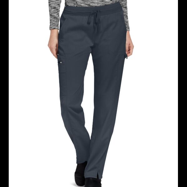 GA Spandex Stretch Women's Drawstring Cargo Scrub Pants +Sizes GRSP500X - Steel Thumbnail