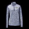 Ladies PosiCharge Electric Heather Colorblock 1/4 Zip Thumbnail