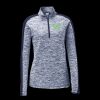 Ladies PosiCharge Electric Heather Colorblock 1/4 Zip Thumbnail