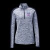 Ladies PosiCharge Electric Heather Colorblock 1/4 Zip Thumbnail